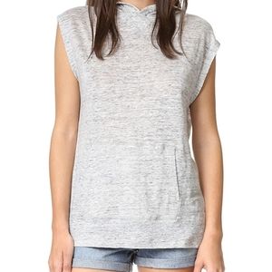 Vince Sleeveless Hooded Linen Tee Size Small